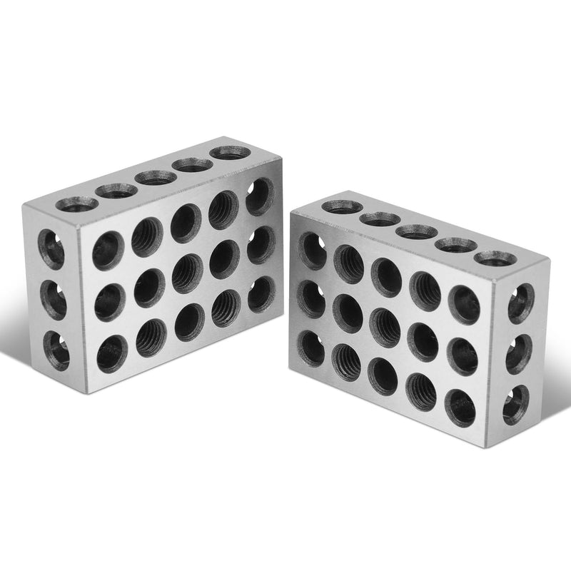 Precision Blocks, Parallel Blocks, Parallel Blocks Metric, Clamping Blocks Metric, 1-2-3 Clamping Blocks, Precision Hardened Steel 23-Hole Clamping Block 0.0001" Machinist 123 Device for Milling Machine