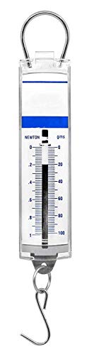 Utoolmart Stainless Steel Panel Spring Scales 1N + 2.5N + 5N Acrylic Body S-shaped Hook Mechanical Experiment Instrument for Laboratories Teaching Activities