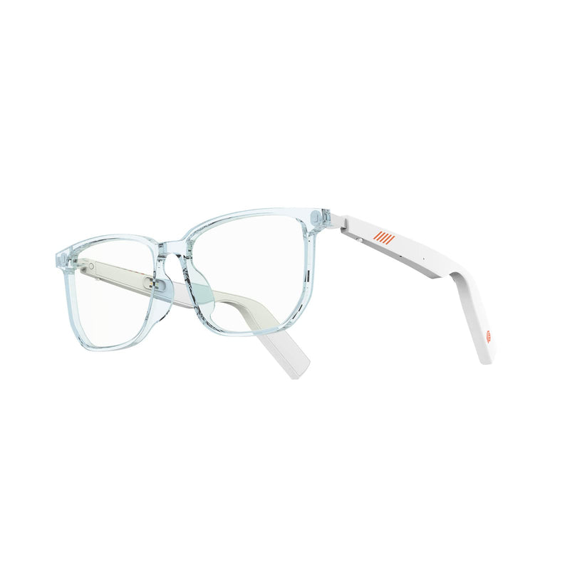 Smart Audio Glasses Anti-Blue Light Open Ear Speaker with Bluetooth Connectivity for Phone Gaming Meeting Traveling Driving White