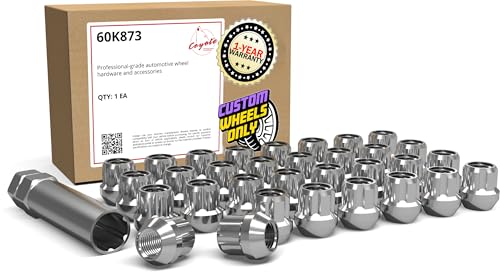 Wheel Accessories Parts 32 PCS M14x2 14x2 Thread Open End 25mm 1.00" Long Spline Lug Nuts Chrome Truck Spline Hex Fits Ford Excursion F250 F350 Super Duty 6 Spline Open