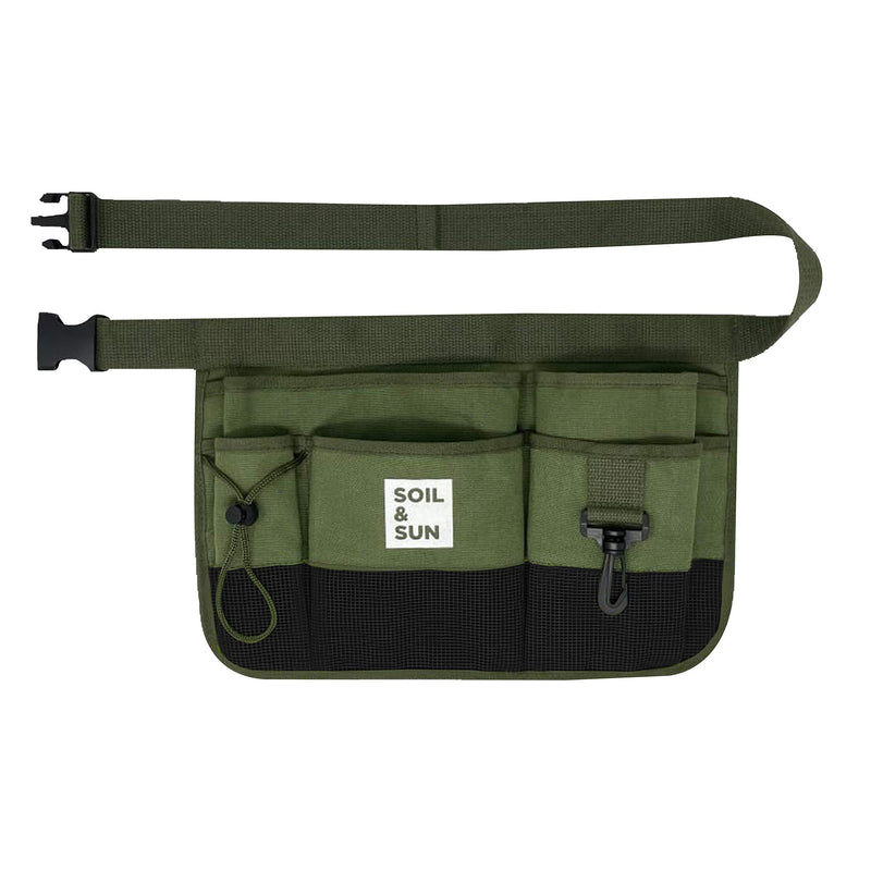 Soil & Sun Garden Tool Belt for Women, Tool Apron, Utility Belt Women, Teacher, Canvas Waist Apron with Pockets,Garden Aprons Green