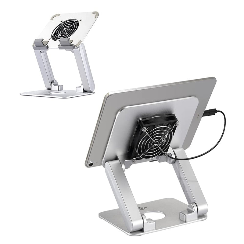 KABCON Surface Pro Tablet Stand with Quiet Cooling Fan for Microsoft Surface & iPad Pro/Air/Mini,Samsung Galaxy,Up to 13'' Tablets Silver