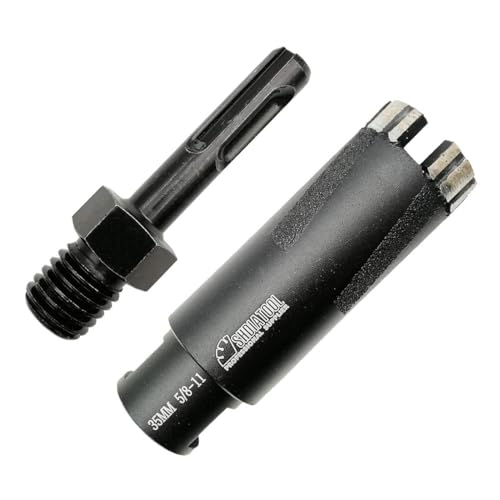 SHDIATOOL 1-3/8 Inch Granite Hole Saw Plus SDS Adapter for Marble Hard Stone Bricks