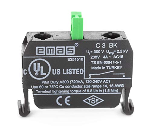 EMAS Contact Element C3BK NO NO Contact Contact 230V AC C3 BK