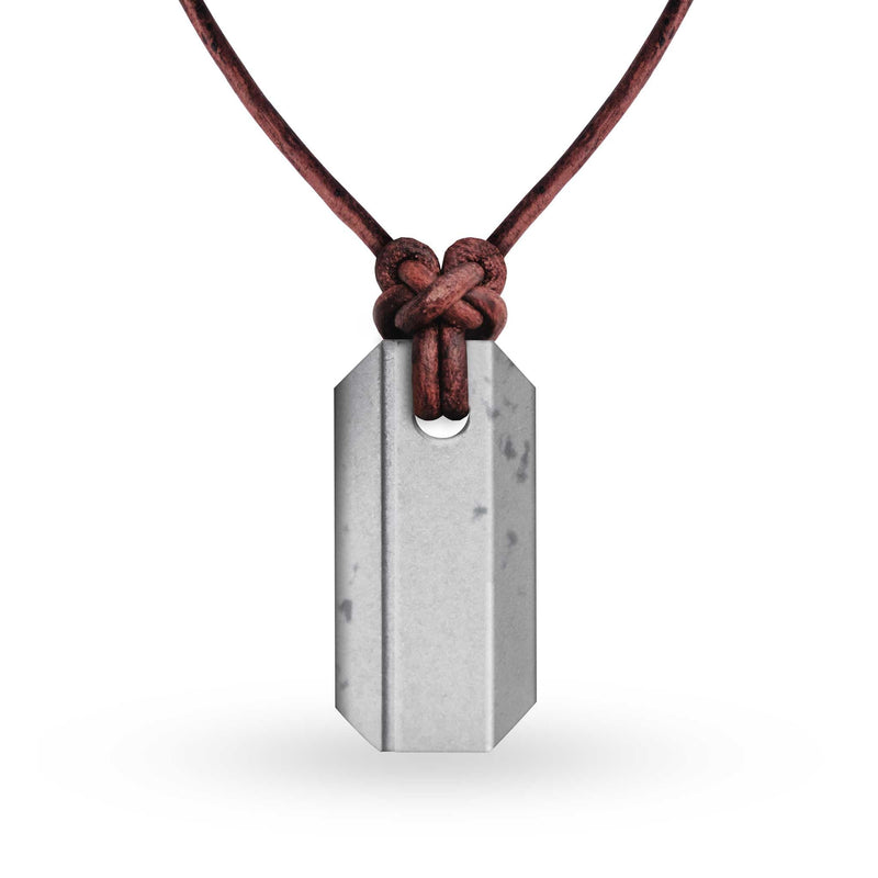 Wazoo Viking Whetstone Pendant Knife Sharpener Necklace, Arkansas Novaculite on Leather Cord, Norse-Inspired Knotwork, Made in USA, Pocket Knife-Sharpener Tool, Plain Uncommon