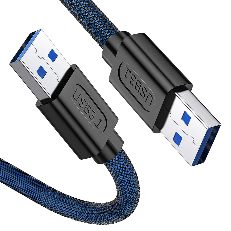 ANDTOBO USB 3.0 A to A, 3.3 FT, Male to Male Cable Double End USB Cord Compatible with Hard Drive Enclosures DVD Player Laptop Cooler - Blue USB 3.0 Male to Male-3.3FT