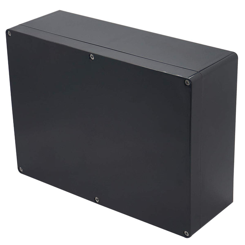 Project Box IP65 Waterproof Junction Box ABS Plastic Black Electrical Boxes DIY Electronic Project Case Power Enclosure 11.42x8.27x3.94 inch (290x210x100 mm) 11.42”x8.27“x3.94"