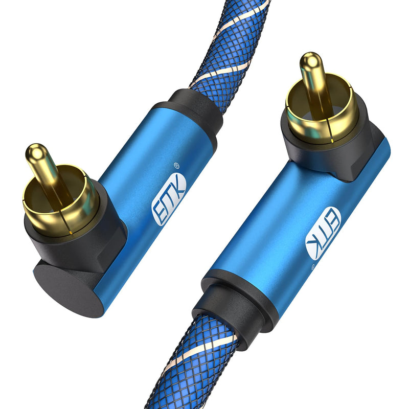 EMK 90 Degree Subwoofer Cable RCA Cable Male to Male Digital Coaxial Audio Cable for Subwoofer, TV, Sound Bars, Amplifier,Speaker (26Feet/8M)