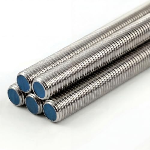 Chenango Supply 1/4-20 x 3, 304 Stainless Steel Fully Threaded Rod 1/4-20 x 3ft (5 Pack)