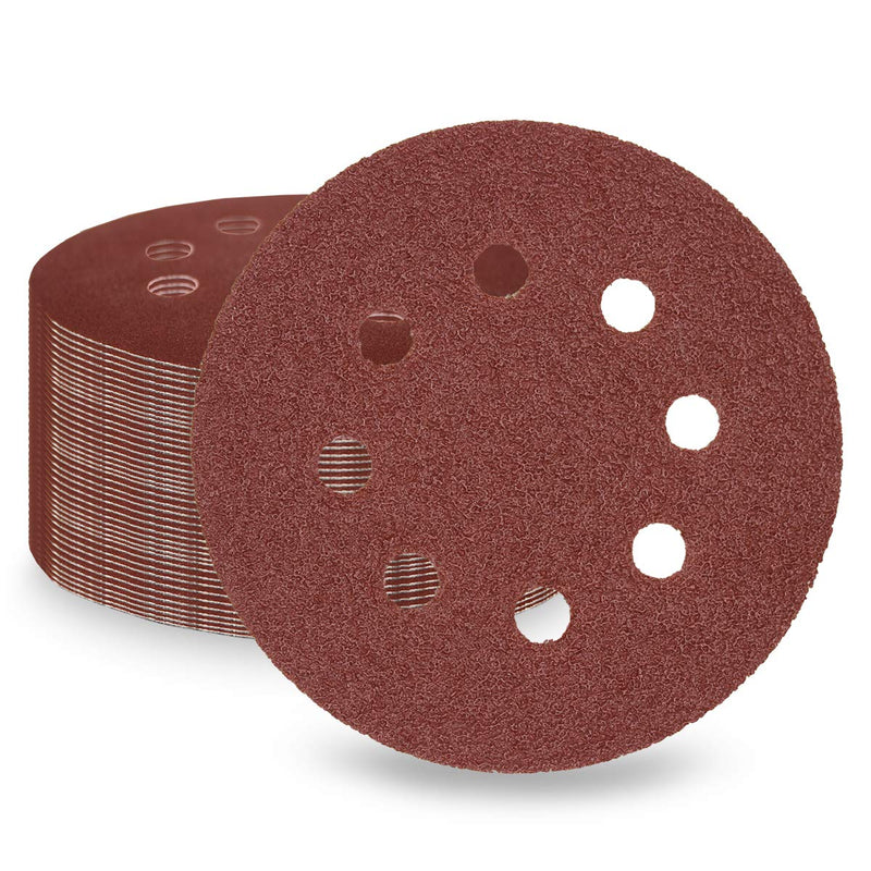 40 Grit Sanding Discs Pack of 50 125 mm Quick Change Discs | 5 inch 8 hole Velcro sandpaper for electric sanders, reliable adhesion to sanders 40# x 50 pieces