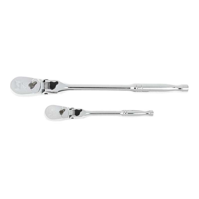 GEARWRENCH 2 Piece Drive 84 Tooth Locking Flex Head Teardrop Ratchet set - 81274A-07 2 Pc. Locking Flex New Version