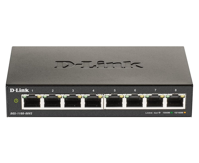 D-Link Ethernet Switch, 8 Port Smart Managed Gigabit Desktop EEE Network Internet (DGS-1100-08V2) Compact 8 Port Gigabit V2