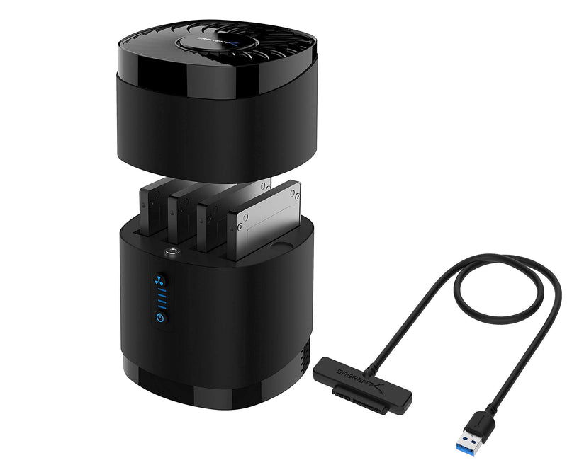 USB 3.0 4 Bay 2.5” Hard Drive/SSD Docking Station with Fan + USB 3.0 to SSD / 2.5 Inch SATA I/II/III Hard Drive Adapter