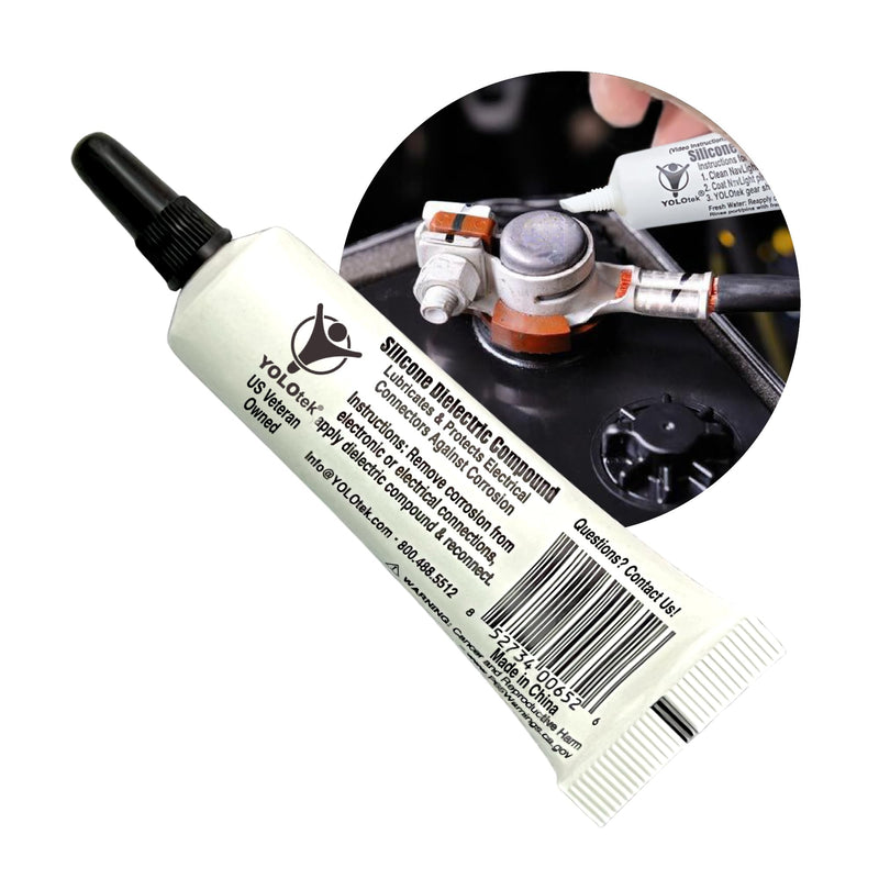 Silicone Dielectric Grease Automotive/Marine 10g by YOLOtek Veteran Owned. Silicone Grease for Electronics, Spark Plugs & Battery Terminals Silicone lube. Protects Electrical Connectors. Grease Tube