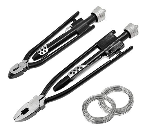 Bonsicoky 2 Pieces Aircraft Safety Wire Twisting Pliers Set 6" & 9" 6"&9" Wire Plier + 100 FT Wire