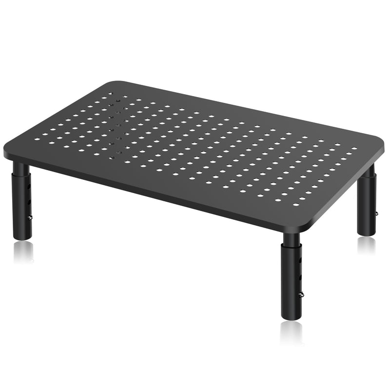 Bracwiser Monitor Stand Riser, Metal Computer Stand, 3 Height Adjustable Screen Riser with Mesh Platform for PS4, Laptop, Printer, Notebook and All Flat Screen, Holds Up to 20KG 1 PACK