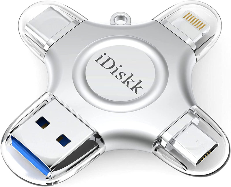 iDiskk App-le MFI Certified 512GB,Flash Drive for iPhone Photo Stick,for iPhone 17/16/15,Flash Drive for Photos and Videos,iPhone USB Storage,Photo Stick, for iPad Android Samsung (4 in 1)