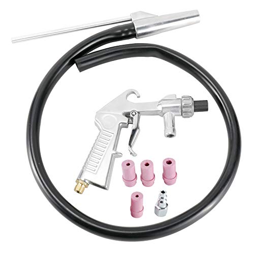 Sandblaster Tool Kit for Rust Remove, Sand Blasting Air Siphon Feed Gun, Sand Suction Pipe, 4Pcs Ceramic Nozzle Tips 1pc Steel Nozzle