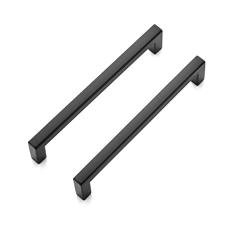 Ravinte 5 Pack Solid 5 Inch Center to Center Slim Square Bar Drawer Handles Kitchen Cabinet Handles Black Drawer Pulls Kitchen Cabinet Hardware Kitchen Handles Matte Black Cabinet Pulls