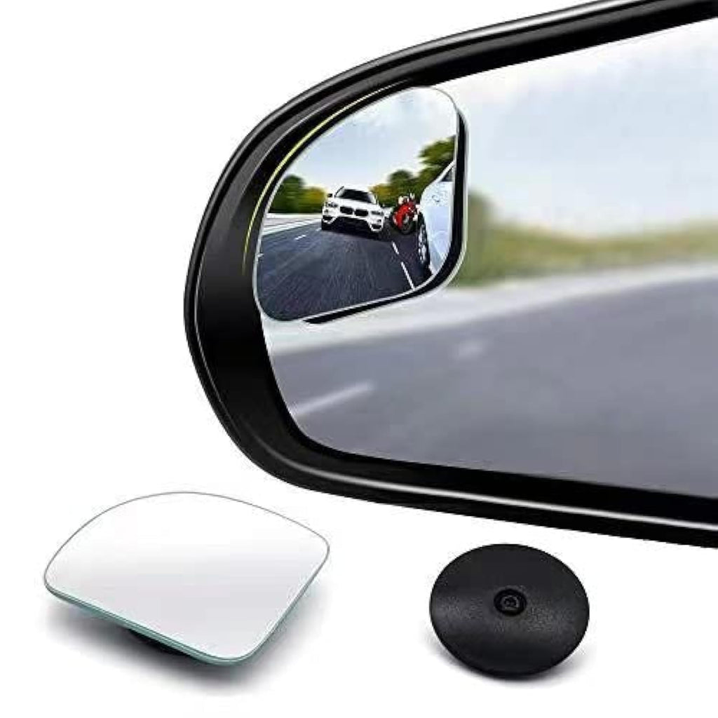 2pcs Fan Shaped Blind Spot Mirror, 360 Degree Adjustabe HD Glass Blind Spot Mirrors, Frameless Convex Rear View Mirror, for any Car, Van, Suv and Trucks. 1.97in(Fan shaped)