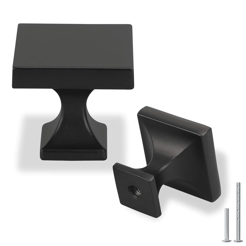homdiy 15 Pack Black Cabinet Knobs Drawer Knobs - Solid Square Dresser Knobs MO6785BK Kitchen Cabinet Hardware Black Kitchen Hardware for Dresser Drawers
