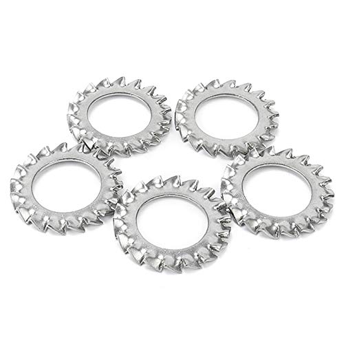 100Pcs 304 Stainless Steel External Tooth Star Lock Washers(M8) M8