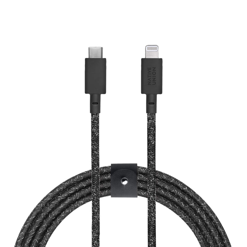 Native Union Belt Cable USB-C to Lightning - 10ft Ultra-Strong Reinforced Cable [MFi Certified] for iPhone 14, Phone 14 Plus, iPhone 14 Pro, iPhone 14 Pro Max, iPhone 13 and Earlier (Cosmos) Cosmos