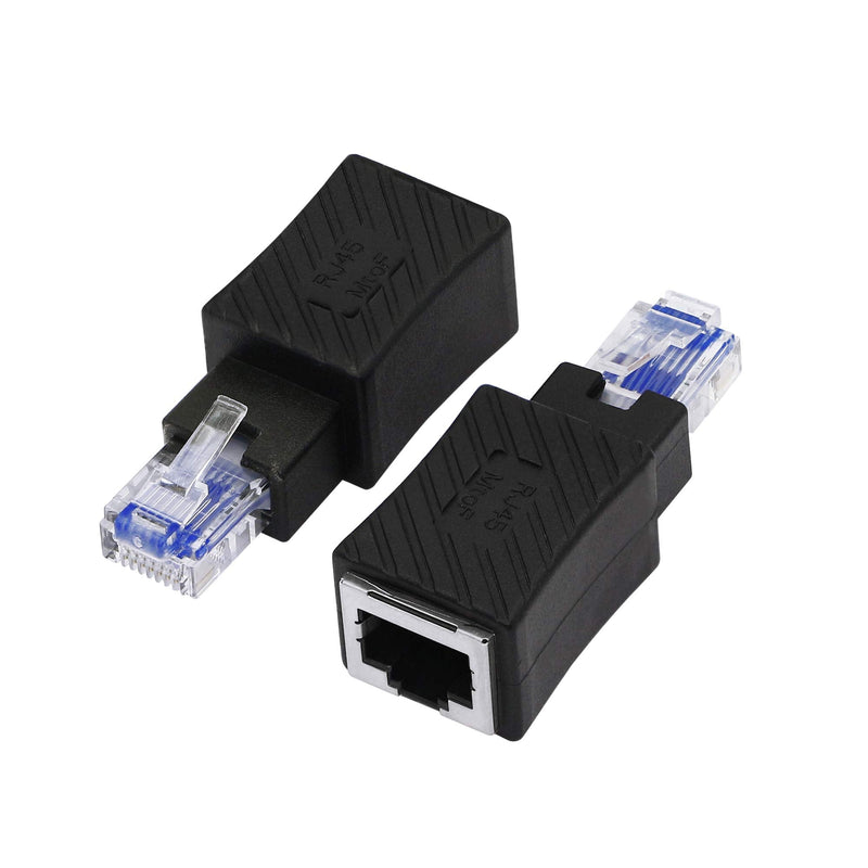 YACSEJAO Cat5e/Cat6 RJ45 Ethernet Adapter，2Pack Ethernet RJ45 / 8P8C Male to Female Adapter，Support Cat6 / Cat5e / Cat5 Standard LAN Cable