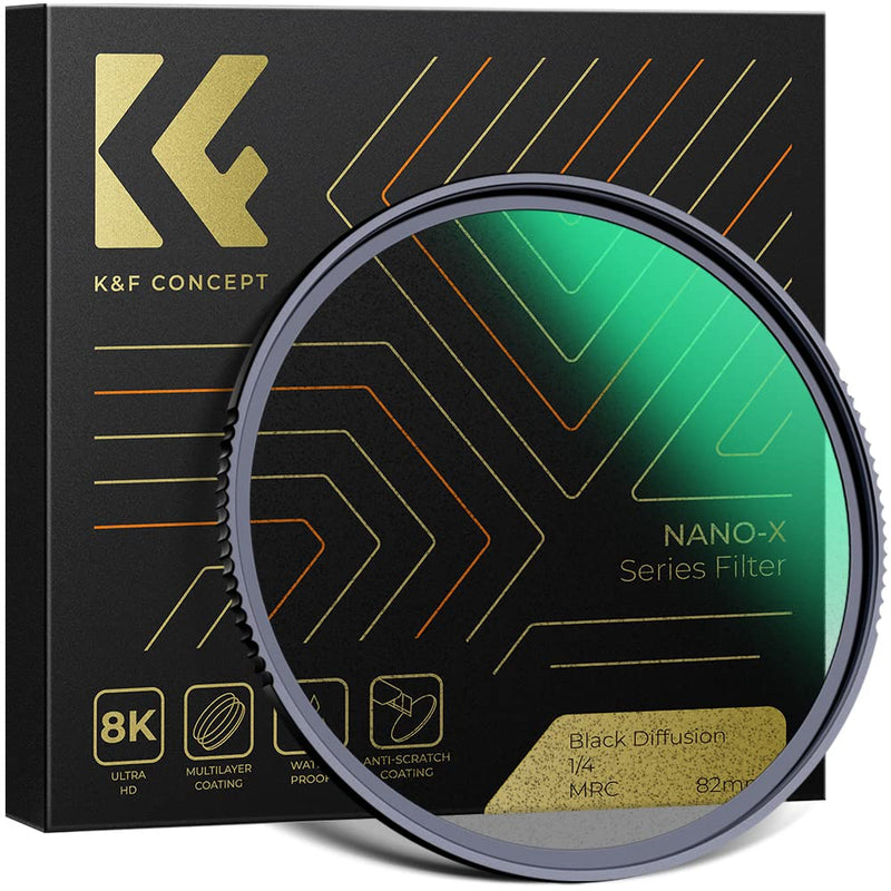 K&F Concept 58mm Black Diffusion 1/4 Filter Mist Cinematic Effect Filter with 28 Multi-Layer Coatings Waterproof/Scratch Resistant for Video/Vlog/Portrait Photography