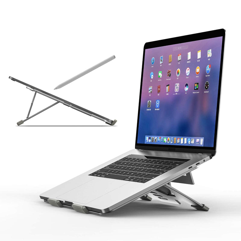 Laptop Stand for Desk - Adjustable Aluminum Drawing Tablet Stand Riser Portable Notebook Holder Stand Compatible with MacBook Air Pro,Wacom,Chromebook,iPad Pro,HP,Dell,Lenovo 10-17" Laptops(Silver)