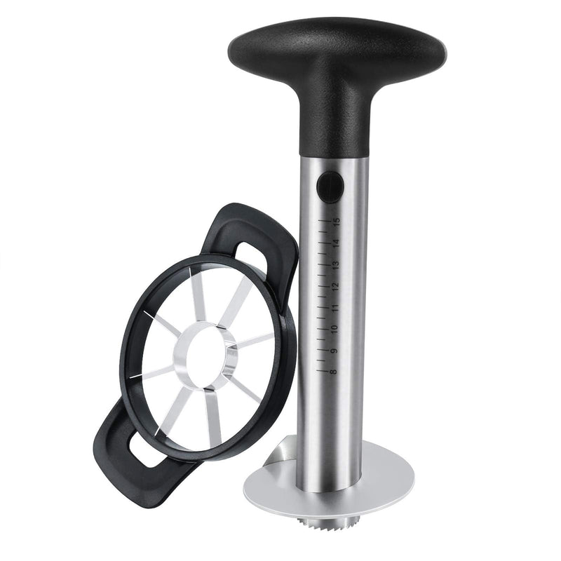 Newness Pineapple Corer and Slicer Tool, Robust Pineapple Core Remover with Upgraded Cutter & Reinforced Thicker Blade, Stainless Steel Kitchen Fruit Gadget for Diced Pineapple Rings (Black) Black
