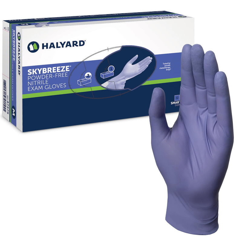 HALYARD SKYBREEZE Nitrile Exam Gloves, Powder-Free, 3.5 mil Small (Pack of 200)