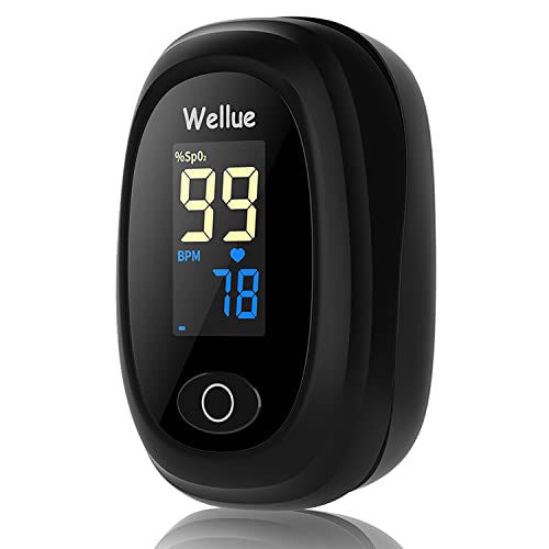 Pulse Oximeter Finger Oximeter for Adults Children, Oxygen Saturation Meter Finger, Oximeter Finger, Sp-O2 Value and Heart Rate Monitor, Black