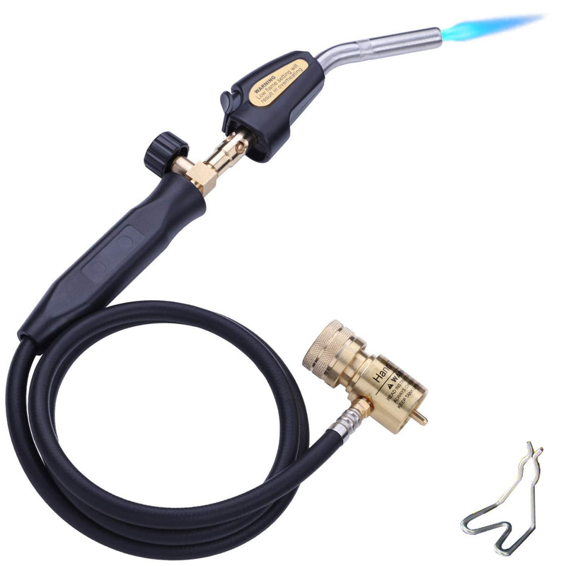 Propane Torch Hand Hose, Mapp Gas Torch,Welding Torch,Hose Length 1.5M/60"-with Hook Quick ignition with valve Style
