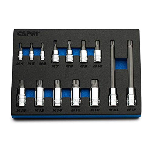 Capri Tools XZN Triple Square Bit Socket Set, 14-Piece (XZN Bit Set/Master) XZN Bit Set / Master