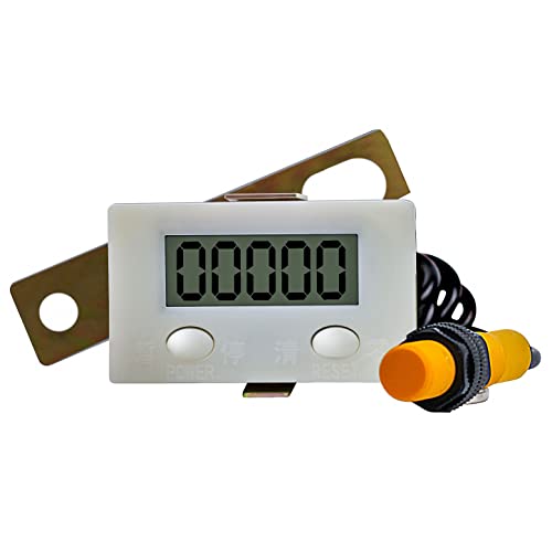 DIGITEN Punch Digital Counter, 5 Digit Counter Totalizer with Magnetic Induction Switch, Electronic Tally Counter 0-9999 Digit Forward Digital Counter, LCD Gauge Forward People Door Counter