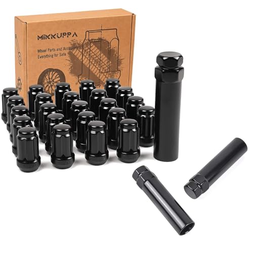 MIKKUPPA 23pcs 1/2-20 Lug Nuts with 1pc Socket Key + 2pcs Extra Socket Key