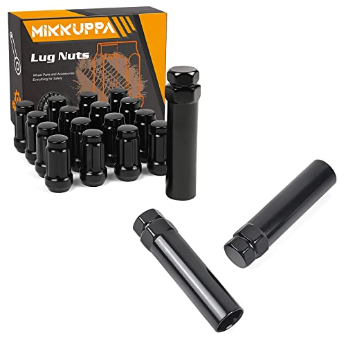 MIKKUPPA 16pcs 3/8-24 Lug Nuts with 1pc Socket Key + 2pcs Extra Socket Key