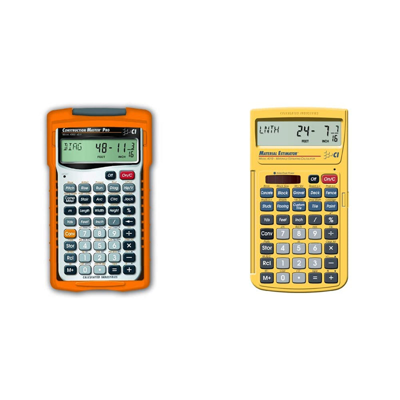 Calculated Industries 4065 Construction Calculator & Industries 4019 Material Estimator Calculator | Finds Project Building Material Costs for DIY’s, Contractors, Yellow