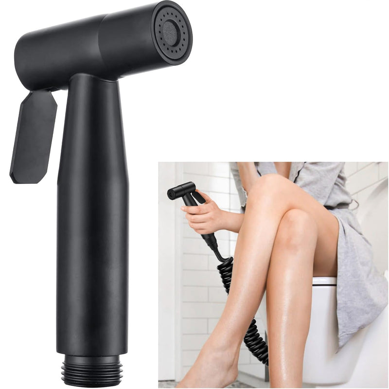 Handheld Bidet Sprayer for Toilet,Bathroom Spray with G1/2,Black | Suitable for personal hygiene cleaning, bathroom cleaning, pet bathing, mop cleaning, etc. Black