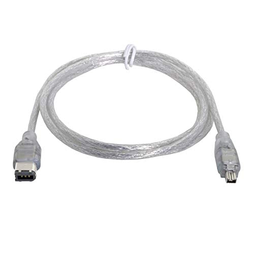 Cablecc 1394 6Pin to Firewire 400 IEEE 1394 4 Pin Male iLink Adapter Cord Cable for Camera Camcorder Transparent 1394 6Pin to Firewire 400 IEEE 1394 4 Pin