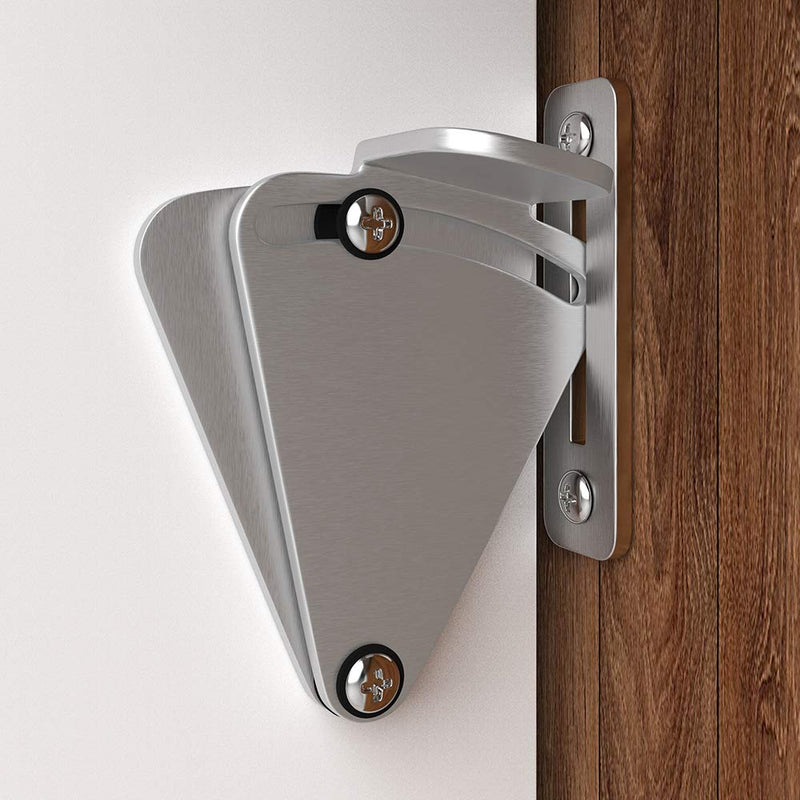 WINSOON Barn Door Lock Hardware Stainless Steel Sliding Privacy Latch for Closet Shed Pocket Doors Wood Gates Silver