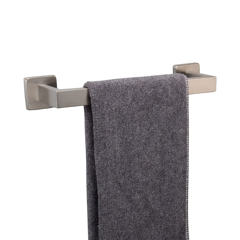 TocTen Bath Towel Rack - Square Base Thicken SUS304 Stainless Steel Towel Bar for Bathroom, Bathroom Accessories Towel Rod Heavy Duty Wall Mounted Towel Holder. (Brushed Nickel, 12) Brushed Nickel