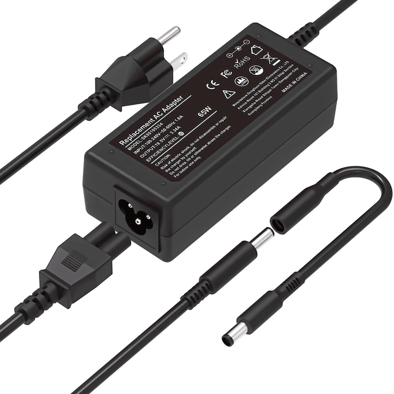 65W 45W AC Adapter Charger for Dell Laptop Charger, Dell inspiron 11 13 14 15 17 3000 5000 7000 Series laptops Round Connects Chargers（7.4mm and 4.5mm）