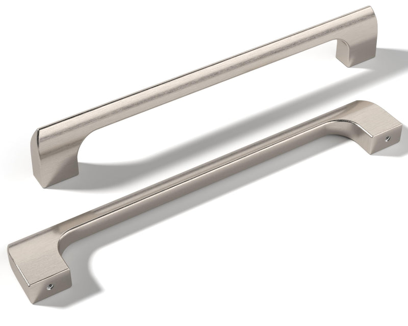 | 5 Pack Brushed Nickel 6.3 Inch Hole Center | Solid Metal Cabinet Handles Bathroom Home Decor Drawer Pulls | Stainless Metal Kitchen Cabinet Handles | Etna Collection 6.3" (160mm) 01-Brushed Nickel (5 Count)