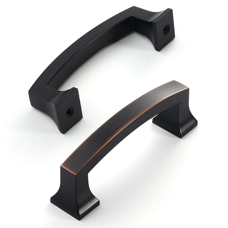 Amerdeco 10 Pack Oil Rubbed Bronze 3 Inch(76mm) Hole Centers Kitchen Cabinet Pulls Cabinet Hardware Kitchen Handles for Cabinets Cupboard Handles Drawer Pulls ZH0009ORB 3"/76MM Hole Center