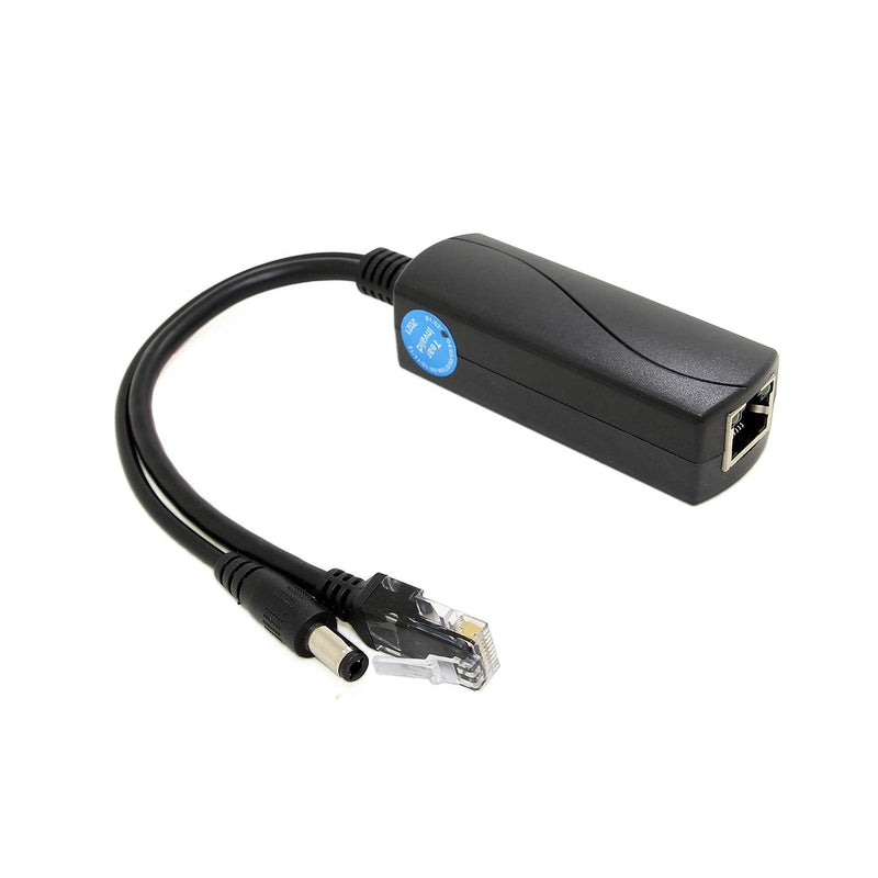 Active PoE Splitter 12V 2A Output, IEEE 802.3af/at Standard 10/100Mbps Power Over Ethernet Splitter for Security IP Camera DC Jack (PS5712AT Black)