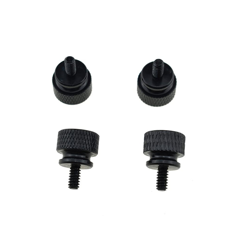 Hahiyo Anodized Aluminum Thumbscrews 6#-32 Thread Size Large Knurled Head Cage Mounts Hand Tighten Easy to Grip and Turn Not Damage Inside Sturdy, Black 10pcs (2021033103-Thumbscrews) 6#-32-Black-10Pieces