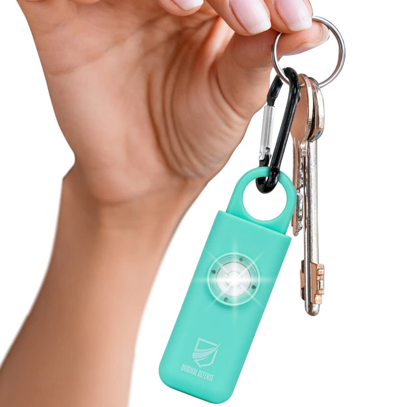 Original Defense® Siren Self-Defense Alarm (Mint) - 130 dB Keychain Alarm with LED Strobe Light for Women, Children, and Elderly - Police Recommended Set of 1 (2023 Version) Mint