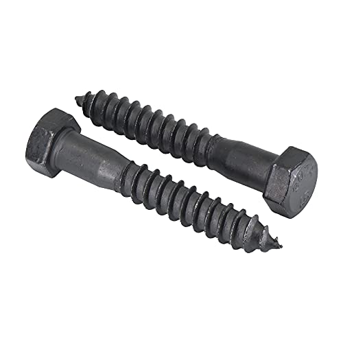 1/2" x 3”, 25-Piece Black Lag Bolts, Rustproof 4-Layer Ceramic BLAKOTE, 2X Protection of Galvanized Lag Screws, for Decks Pergolas by Makers Bolt 1/2 x 3